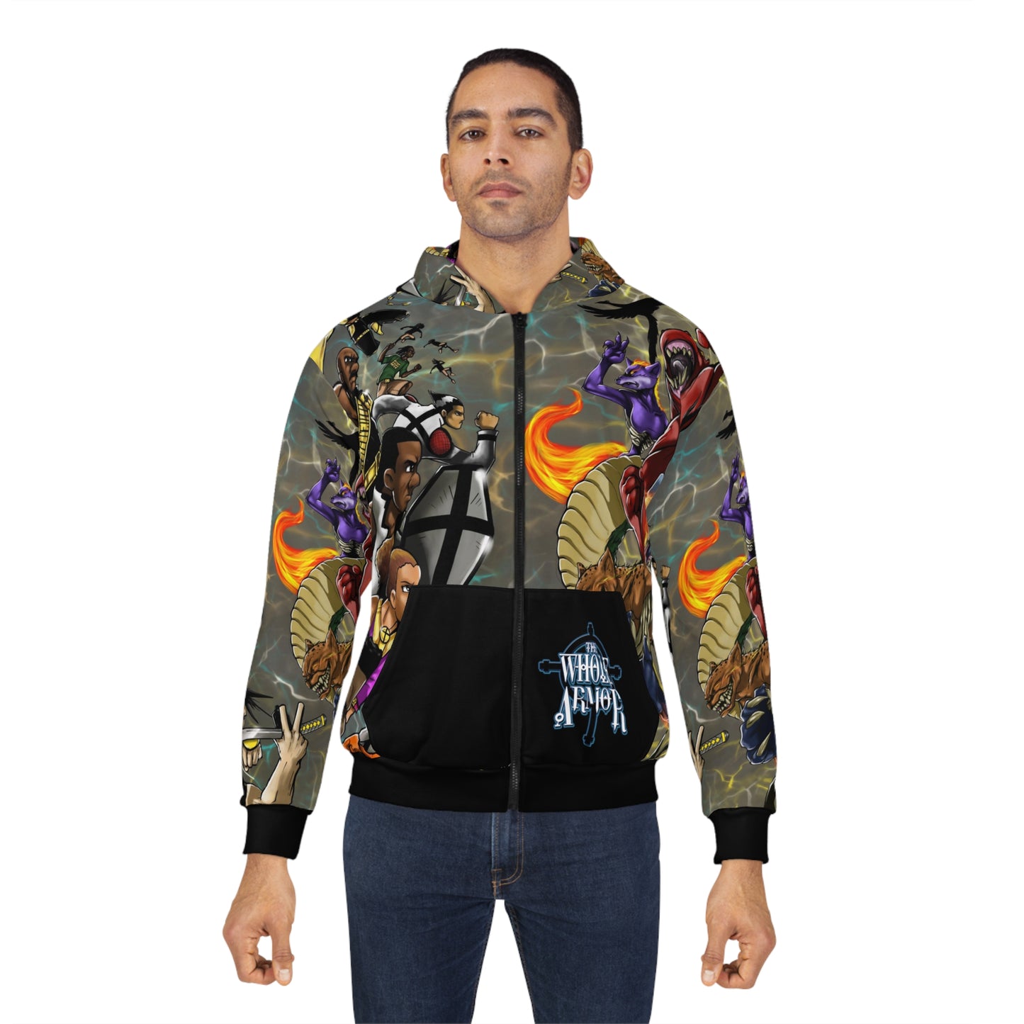 The Whole Armor Unisex Zip Hoodie (AOP)