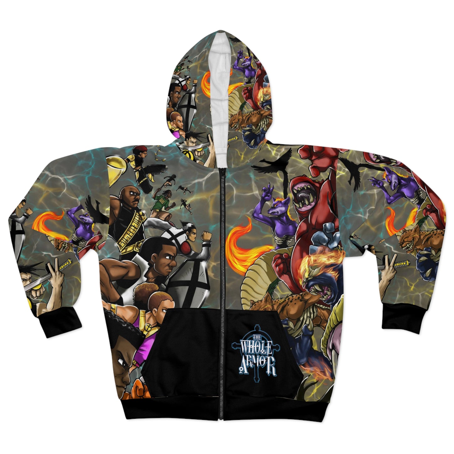 The Whole Armor Unisex Zip Hoodie (AOP)